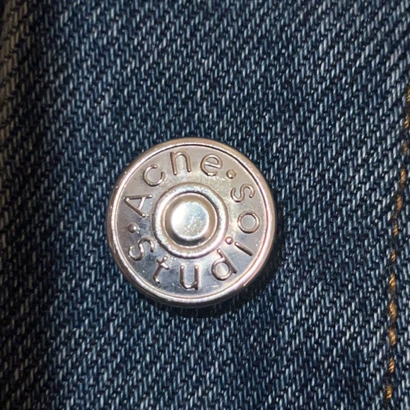 Acne Studio Blä Konst Lamp Denim Jacket in Mid Blue - Picture 5 of 12